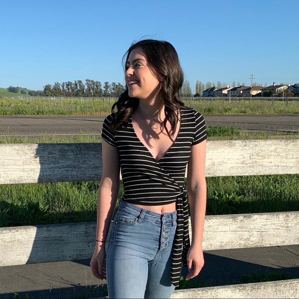 Urban outfitters striped tie shirt